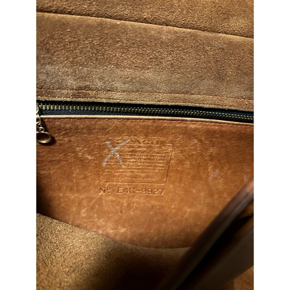 Vintage Coach Leather Turnlock Crossbody Bag Brown Saddle Flap - Picture 9 of 9